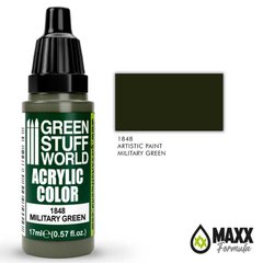 Акрилова фарба непрозора MILITARY GREEN з матовим покриттям 17 мл GSW 1848