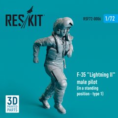 Масштабная модель 1/72 пилот F-35 "Lightning II" (в положении стоя – тип 1) Reskit RSF72-0006