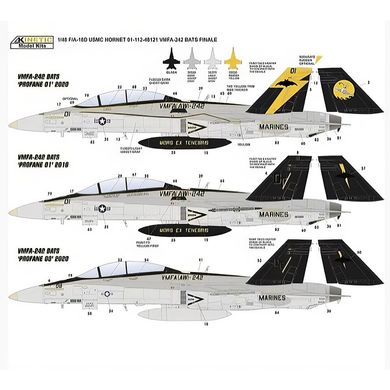 Збірна модель 1/48 літак F/A-18 D Hornet - USMC VFMA-225 with MF Kinetic 48121