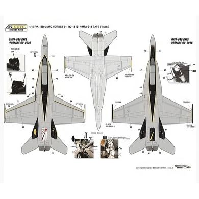 Збірна модель 1/48 літак F/A-18 D Hornet - USMC VFMA-225 with MF Kinetic 48121