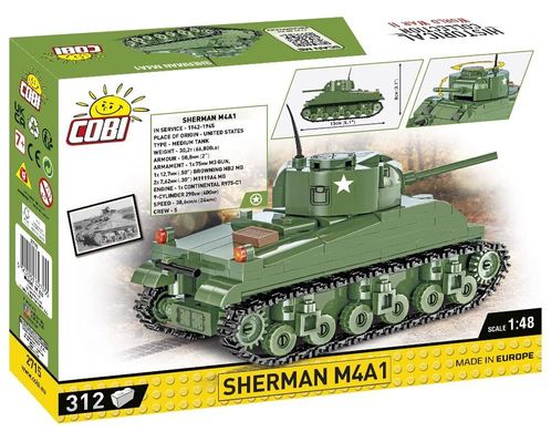 Учебный конструктор танк Historical Collection World War II 2715 Sherman M4A1 COBI 2715