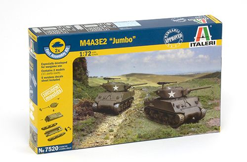 Сборная модель 1/72 комплект из двух моделей средний M4A3E2 Sherman Jumbo Italeri 7520