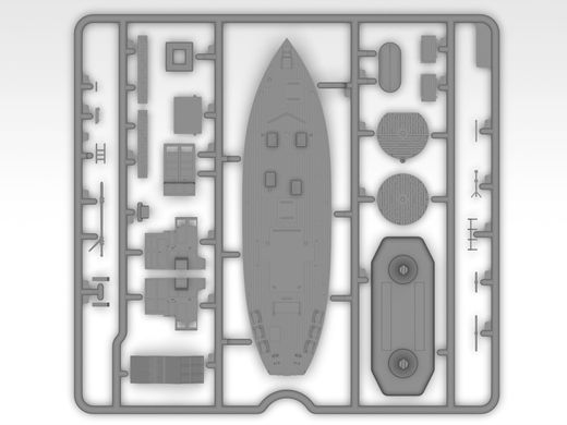 Prefab model 1/144 KFK Kriegsfischkutter German WW2 Multipurpose Boat (100% New Molds) ICM S.012