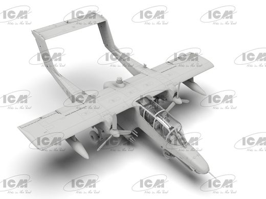 Assembled model 1/72 American attack and surveillance aircraft OV-10D+ Bronco ICM 72186