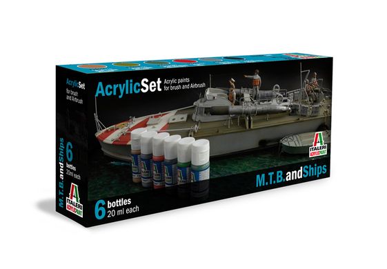 Набор акриловых красок MTB и корабли 6шт Italeri 434AP