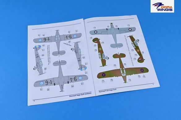 Збірна модель 1/48 літак Percival P.10 Vega Gull (military service) DW 48005