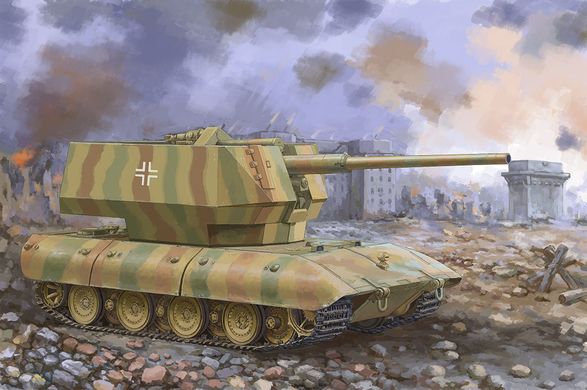 Сборная модель 1/35 зенитный танк Е-100 оснащен 128-мм пушкой Flak40 Trumpeter 09585