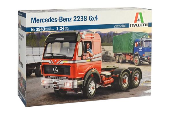Збірна модель 1/24 Вантажний автомобіль Mercedes Benz 2238 6x4 Italeri 3943