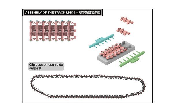 Масштабна модель 1:35 траки для Workable Track Links for Pz.Kpfw.III/IV Early Production (40cm) Rye