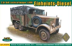 Сборная модель 1/72 немецкий грузовик Einheints-Diesel Pritschenwagen 2,5t 6x6 LKW ACE 72578