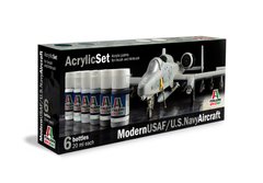 Italeri 431AP Modern Aviation US Air Force/US Navy 6 Piece Acrylic Paint Set