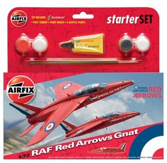 Стартовый набор сборной модели самолета RAF Red Arrows Gnat Starter set Airfix A55105 1:72