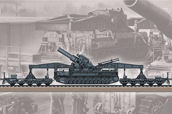 Збірна модель 1:72 міномет KARL Device 040/041 на залізничному транспортному вагоні Hobby Boss 82961