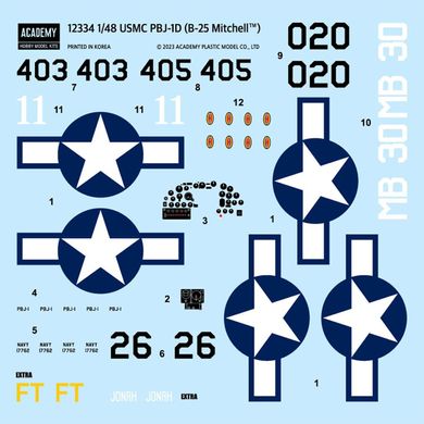 Collected model 1/48 American B-25 Mitchell Academy bomber 12334