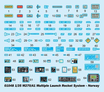 Збірна модель 1/35 ракетна система M270/A1 multi-barrel rocket system Norway Trumpeter 01048