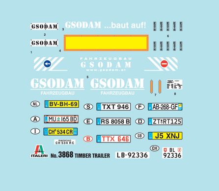 Збірна модель 1/24 причіп для перевезення колод і пиломатеріалів Holz-Trailer Italeri 3868