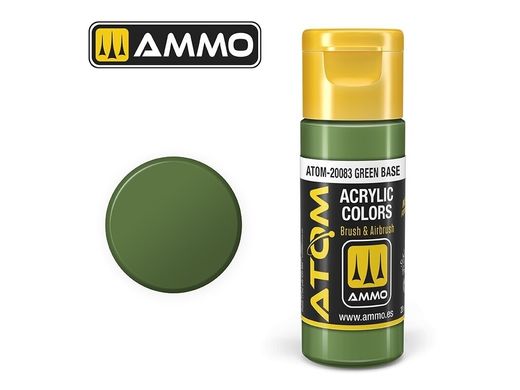 Acrylic paint ATOM Green Base Ammo Mig 20083