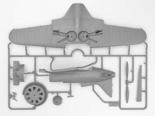 Збірна модель 1/32 літак I-16 type 17, Радянський винищувач 2СВ ICM 32005
