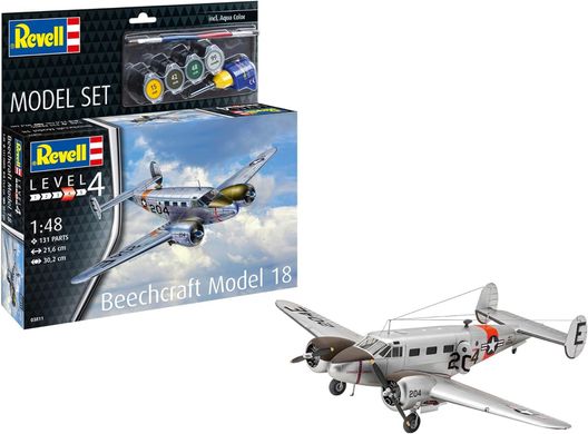 Стартовый набор модель 1/48 самолет Beechcraft Model 18 Revell 63811