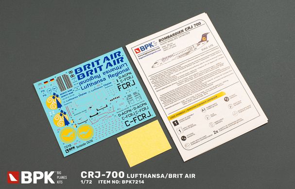 Збірна модель 1/72 літак CRJ-700 Lufthansa/Brit Air BPK 7214