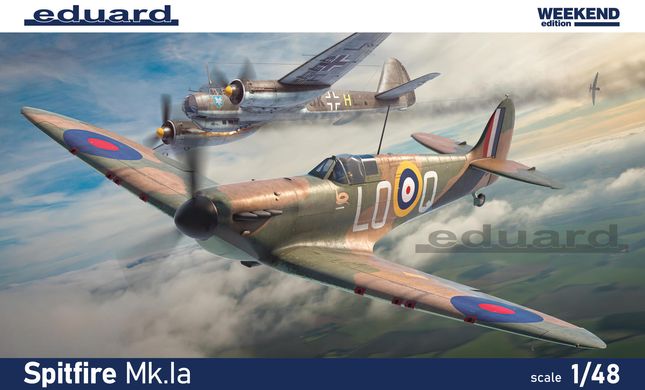 Сборная модель 1/48 винтовой самолет Spitfire Mk.Ia Weekend edition Eduard 84179