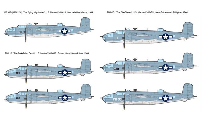 Collected model 1/48 American B-25 Mitchell Academy bomber 12334