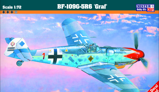 Сборная модель 1/72 самолет BF-109G-5R6 Roten Jager MisterCraft C-108