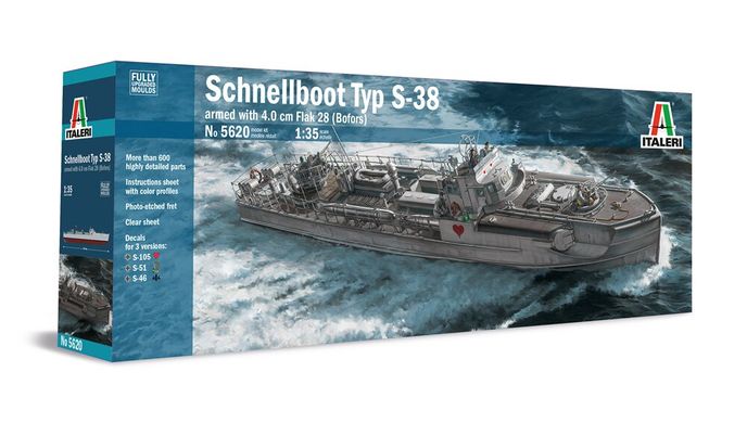Сборная модель 1/35 скоростной ударный катер Schnellboot typ S-38 Italeri 5620