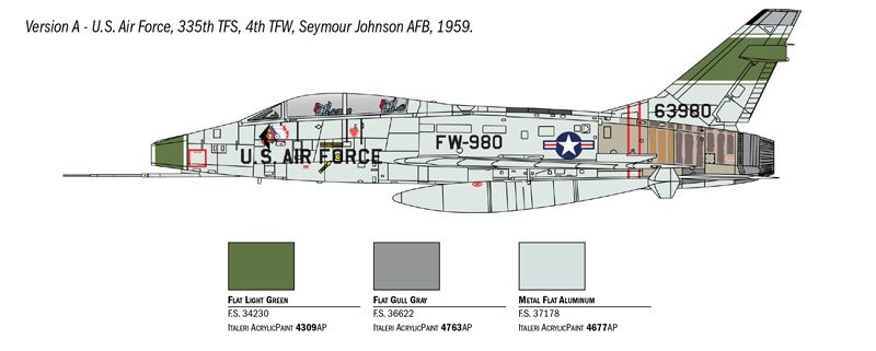 Сборная модель 1/72 самолет F-100F Super Sabre Italeri 1398