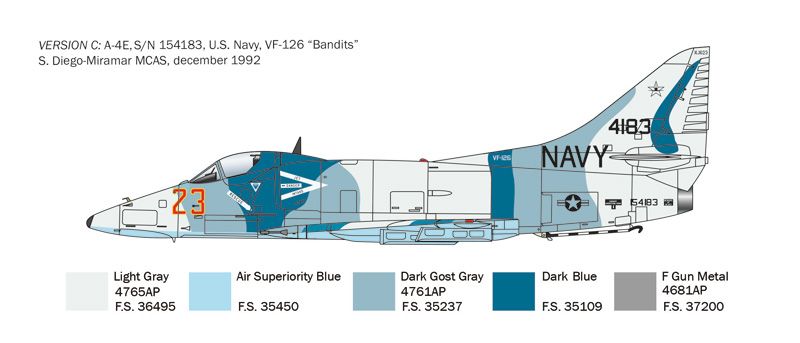 Italeri 2826 A-4 E/F/G Skyhawk 1/48 assembled model