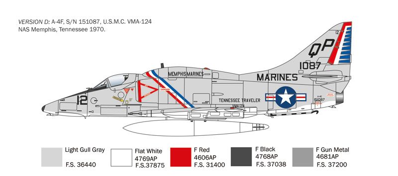 Italeri 2826 A-4 E/F/G Skyhawk 1/48 assembled model