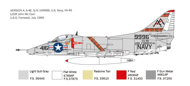 Italeri 2826 A-4 E/F/G Skyhawk 1/48 assembled model