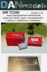 Photo-etched 1/72 airfield technical box, writing box, tool box + decal DAN Models