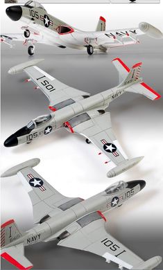 Assembled model 1/72 aircraft USN F2H-3 VF-41 "Black Aces" Academy 12548