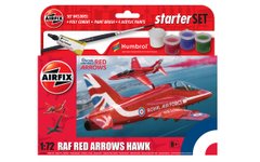 Сборная модель 1/72 самолет RAF Red Arrows Hawk Стартовый набор Airfix A55002