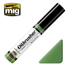 Oil paint with a built-in applicator brush OILBRUSHER Weed Green Ammo Mig 3530