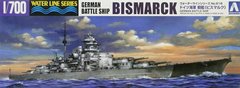 Сборная модель 1/700 военного корабля German Battleship Bismarck Aoshima 04259