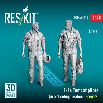 Figures 1:48 F-14 Tomcat pilots (standing position - scene 2) (2 pcs.) Reskit RSF48-0114