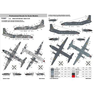 Декаль 1/144 Антонов АН-26 "Зубасті" Foxbot 144-001, Немає в наявності