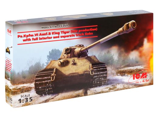 1/35 Pz.Kpfw.VI Ausf.B King Tiger (late production) model kit with full interior, German
