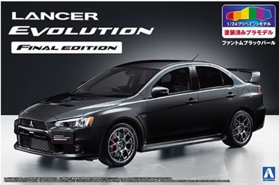Збірна модель 1/24 автомобіля Mitsubishi Lancer Evolution Final Edition - Black Pearl Aoshima 05090