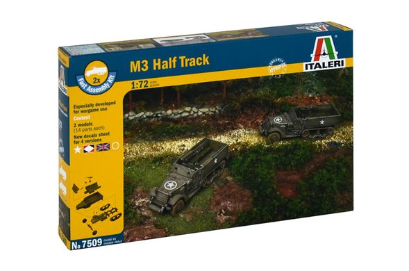 Модели быстрой сборки бронетранспортер M3A1 Half Track - 2 шт Italeri 7509