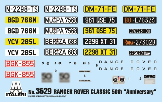 Сборная модель 1/24 автомобиль Range Rover Classic Italeri 3629