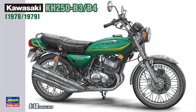 Сборная модель 1/12 мотоцикла Kawasaki KH250-B3/B4 (1978/1979) Hasegawa 21508