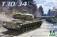 Сборная модель 1/35 американский тяжелый танк T30 / T34 2 в 1 Takom 2065