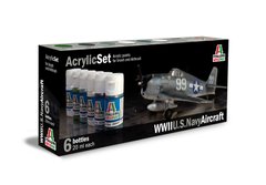 Set of 6 Italeri 439AP WWII US Navy Aircraft acrylic paints