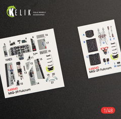 MiG-29A (9-12) "Focus" interior 3D stickers for GWH kit (1/48) Kelik K48040, In stock