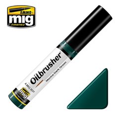 Oil paint with a built-in brush-applicator OILBRUSHER Mecha dark green Ammo Mig 3531