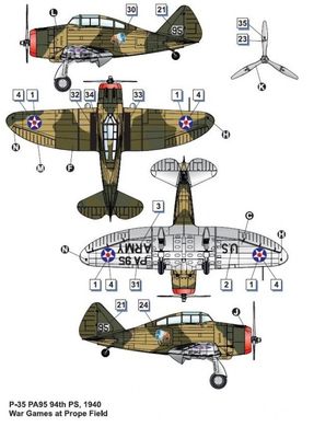 Assembled model 1/48 fighter Seversky P-35 DW 48012