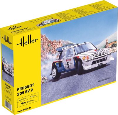 Assembly model 1/24 car Peugeot 205 EV.2 Heller 80716